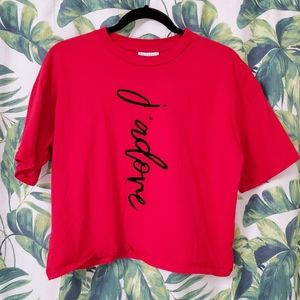 Red J'adore Crop Top from Topshop